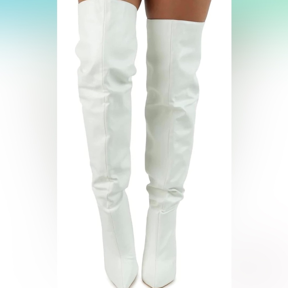 Liliana Women's Over The Knee Thigh High Wedge Heel Boots size 10. Excellent